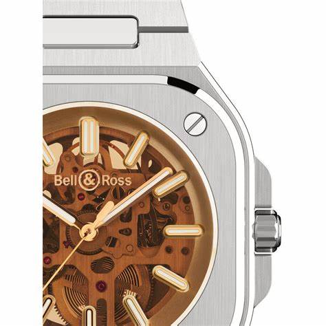 BELL & ROSSBell & Ross BR 05 Skeleton Golden Limited Edition Men's Automatic Watch BR05A - CH - SKST/SST - Skeletonized Golden Dial, Stainless Steel BraceletWATCHESEcecile