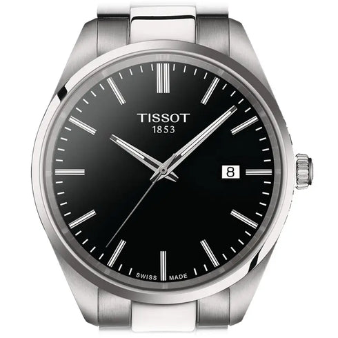 Tissot PR 100 T150.410.11.051.00 Reloj de cuarzo para hombre - 40mm Acero inoxidable, esfera negra