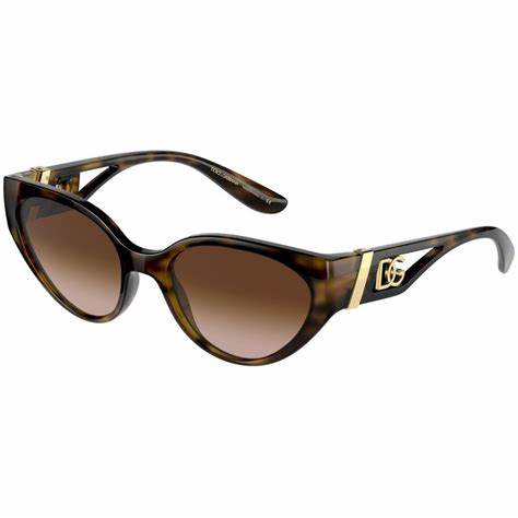 Lunettes de soleil Dolce & Gabbana DG6146 502/13 pour femme - monture havane, verres dégradés marron