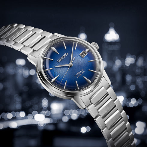 Seiko Presage SRPJ13J1 Reloj Automático Hombre - Esfera azul degradado, brazalete acero