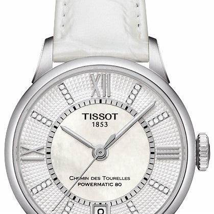 TISSOTTissot Chemin des Tourelles Powermatic 80 Lady Watch - Mother - of - Pearl Dial, Stainless Steel BraceletWATCHESEcecile