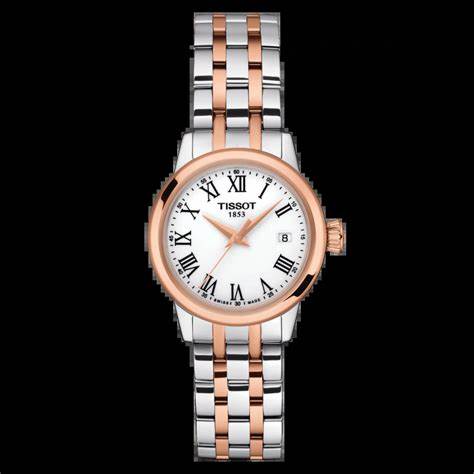 Tissot Classic Dream Lady T129.210.22.013.00 Reloj de señora - Acero inoxidable bicolor, esfera blanca
