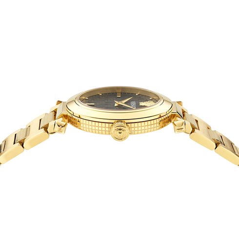 VERSACEVersace VE5B00625 Greek Women's Watch – Gold PVD, Black Dial, 35mmWATCHESEcecile
