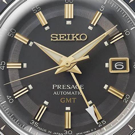 Reloj Seiko Presage Style 60's GMT Automatic SSK013J1 - 40.8mm Stainless Steel Case, Fumé Grey Dia