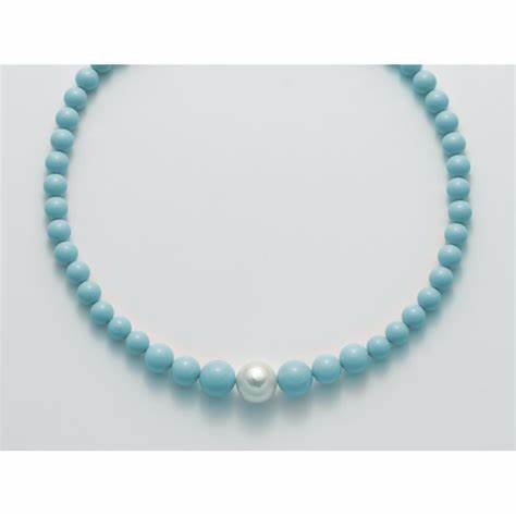 MILUNAMiluna PCL5318 Necklace - 925 Silver with Turquoise and White PearlJEWELRYEcecile