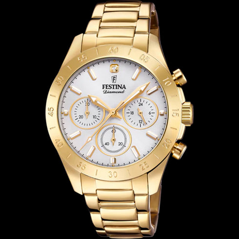 Festina F20400/1 Ladies “Boyfriend” Chronograph – Gold Stainless 38.5mm