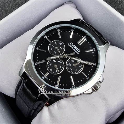 CASIO & VINTAGECasio MTP - V300L - 1AUDF Men's Watch - Black Dial, Black Leather StrapWATCHESEcecile