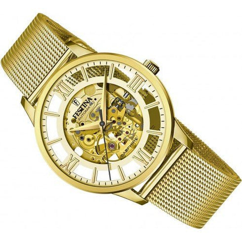 FESTINAFestina F20667/1 Automatic Skeleton Watch – Gold Stainless Steel, Sapphire Crystal, 42mmWATCHESEcecile