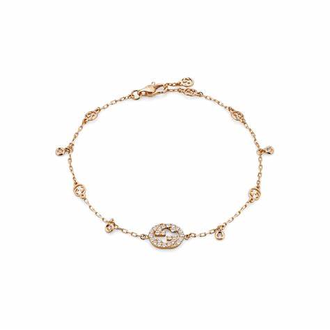 Gucci - Bracelet en or rose 18 carats avec diamants - Longueur ajustable