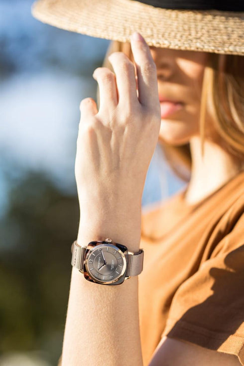 BRISTONBriston Clubmaster Chic 36mm Grey Taupe Dial Interchangeable NATO Strap 21536.SA.UBR.30.NTWATCHESEcecile