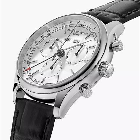 FREDERIQUE CONSTANTFrederique Constant Classics Quartz Chronograph Triple Calendar FC - 296SW5B6 – White Dial, Black Leather StrapWATCHESEcecile