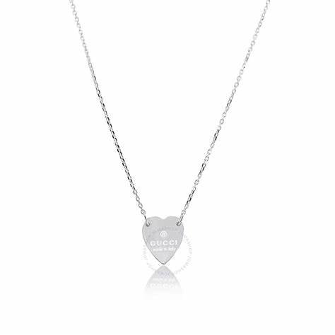 GUCCIGucci Trademark Sterling Silver Heart Pendant Necklace - Model YBB223512001JEWELRYEcecile