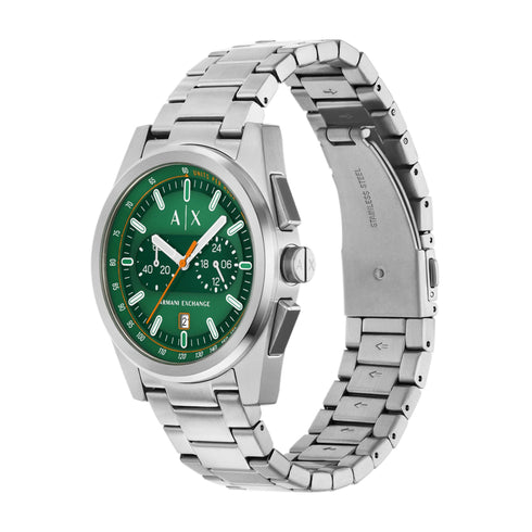 Armani Exchange AX2862 Parker – 42 mm Green Dial Chronograph, Steel Bracelet