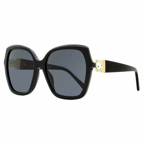 Jimmy Choo MANON/G/S 807/IR Damensonnenbrille - 57mm, Schwarzer Rahmen mit dunkelgrauen Gläsern