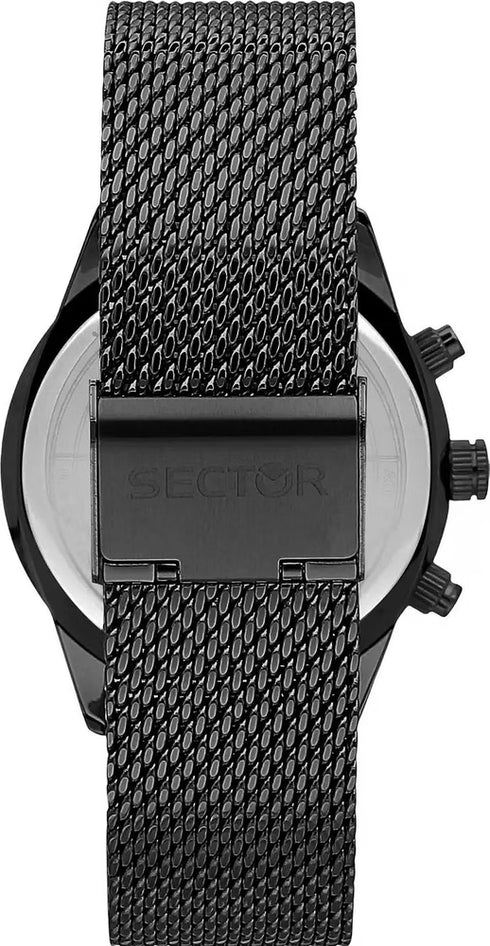 SECTORSector 670 R3253540010 Men's 40 mm Dual - Time Watch – Blue Dial, Black PVD Steel Mesh, 5 ATMWATCHESEcecile