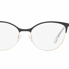 Emporio Armani EA1087 3014 54 Women's Eyeglasses - Shiny Black and Pale Gold Frame, Clear Lenses