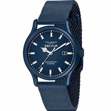 Sector 660 R3253517022 Reloj de cuarzo para hombre - 43mm Esfera azul, Brazalete de malla de acero inoxidable azul