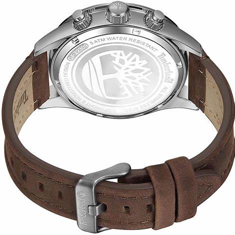TIMBERLANDTimberland Ashmont Men's Dual - Time Watch TDWGF2230903 – Gray Stainless Steel Case, Brown Leather StrapWATCHESEcecile