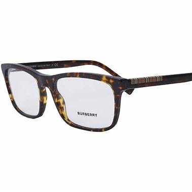 Burberry BE 2334 3002 55 Men's Eyeglasses - Dark Havana Acetate Rectangle Frame