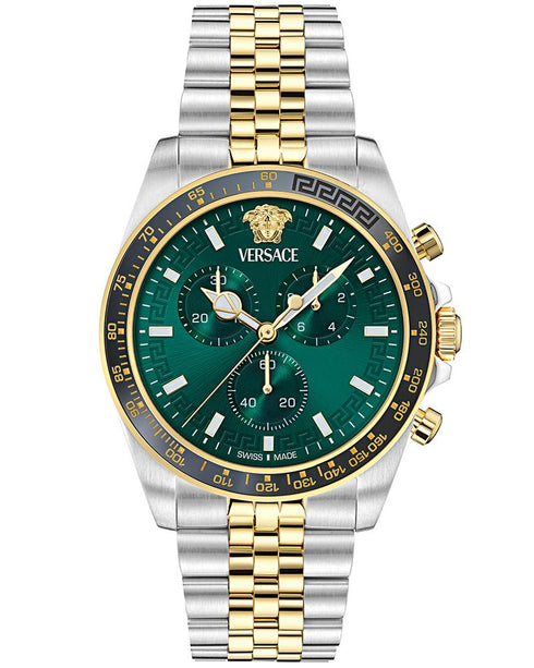 Versace Greca Chrono Wave VE0H00425 Men’s Chronograph – Green Dial, 43 mm