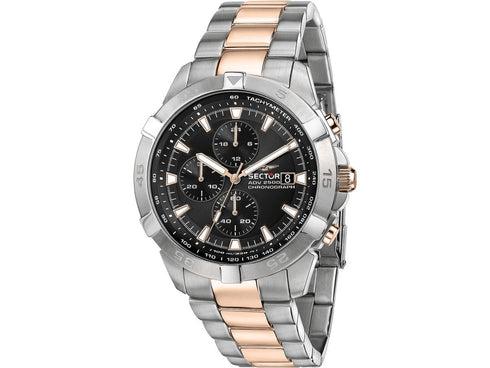 SECTORSector ADV2500 Chronograph R3273643002 Men's Watch - Black Dial, Stainless Steel Case & Two - Tone BraceletWATCHESEcecile