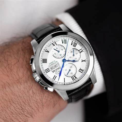 JAGUARJaguar J975/1 Men's Automatic Chronograph Watch - Silver Dial, Black Leather StrapWATCHESEcecile