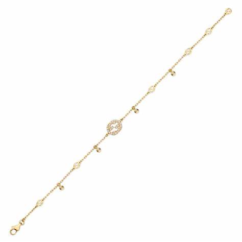 Gucci - Bracelet en or jaune 18 carats avec diamants - Longueur ajustable