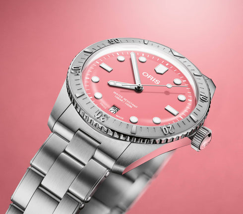Oris Divers Sixty-Five 'Cotton Candy' 38mm - Quadrante rosa, bracciale in acciaio, automatico