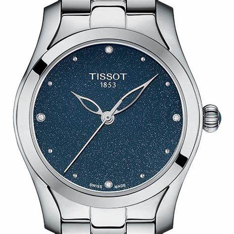 Tissot T-Wave Women's Watch - Blue Dial, Stainless Steel Bracelet, Diamond Accents
