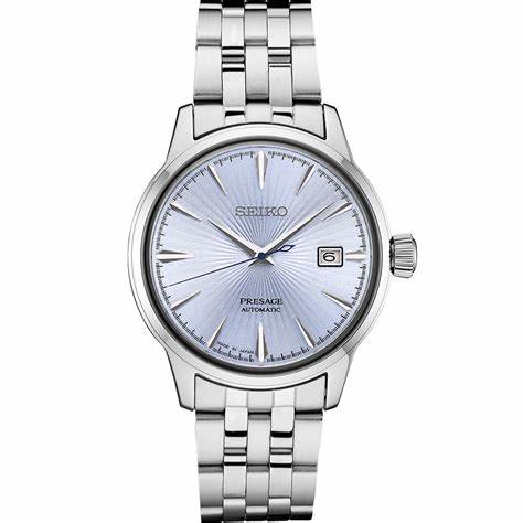 SEIKOSeiko Presage SRPE19J1 Men's Automatic Watch - Light Blue Dial, Stainless Steel BraceletWATCHESEcecile