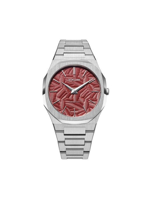 D1 MILANOD1 Milano UTBJ33 Ultra Thin Watch – Red Textured Dial, 40mm Stainless SteelWATCHESEcecile