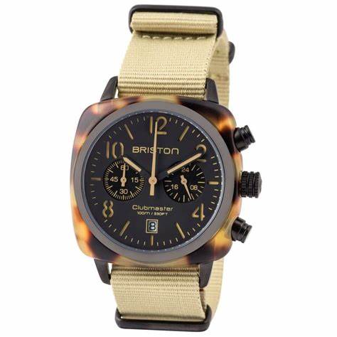 BRISTONBriston Clubmaster Classic Chronograph 40mm Black Dial Watch 14140.PBAM.TS.5.NKWATCHESEcecile