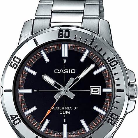 CASIO & VINTAGECasio MTP - VD01D - 1E2VUDF Men's Watch - Black Dial, Stainless Steel BraceletWATCHESEcecile