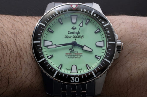 ZODIACZodiac Super Sea Wolf Pro - Diver ZO3560 Men's Automatic Watch - Fully Luminous Dial, Stainless Steel BraceletWATCHESEcecile