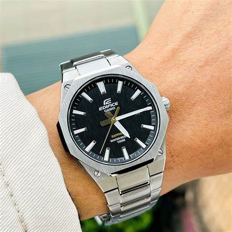 CASIO EDIFICECasio Edifice EFR - S108D - 1AVUEF Men's Watch - Black Dial, Stainless Steel BraceletWATCHESEcecile