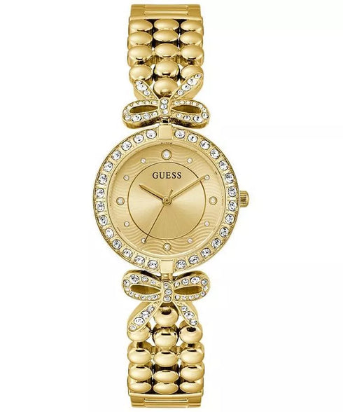 Guess Ribbon GW0838L2 Women’s Gold-Tone Watch – 30 mm, Crystal Accents