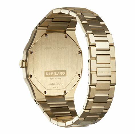D1 Milano Ultra Thin D1-UTBJ30 Herrenuhr - Gold, Edelstahl, Malachitgrünes Zifferblatt