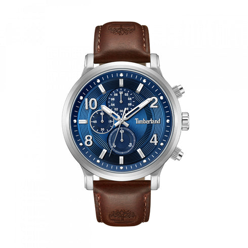 TIMBERLANDTimberland TDWGF0055702 Driscoll Chronograph – Blue Dial, 46mm Steel Case, Brown Leather StrapWATCHESEcecile