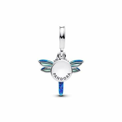 PANDORAPandora 793745C01 Dragonfly Double Dangle Charm - Sterling Silver with Enamel and Cubic ZirconiaBIJOUXEcecile