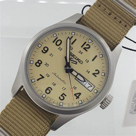 SEIKOSeiko 5 Sports SRPJ83K1 Automatic Men's Watch - Beige Dial, Nylon StrapWATCHESEcecile