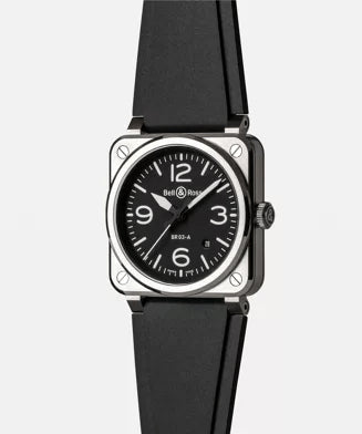 BELL & ROSSBell & Ross BR 03 - 92 Diver Black Steel 42mm Automatic Watch - Black Dial, Rubber StrapWATCHESEcecile