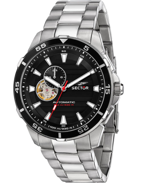 Sector ADV2500 R3223243001 Herren-Automatikuhr - Edelstahl, schwarzes Zifferblatt