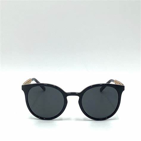 Dolce & Gabbana DG6189U 501/87 52 Women's Round Sunglasses - Black Frame, Dark Gray Lenses