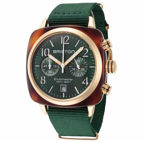 BRISTONBriston Clubmaster Classic Chronograph 40mm British Green Dial Watch 15140.PYA.T.10.NBGWATCHESEcecile