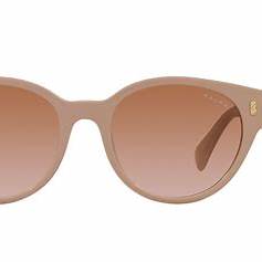 Ralph by Ralph Lauren RA 5302U 6063/13 Women's Sunglasses - Shiny Beige Frame with Gradient Brown Lenses