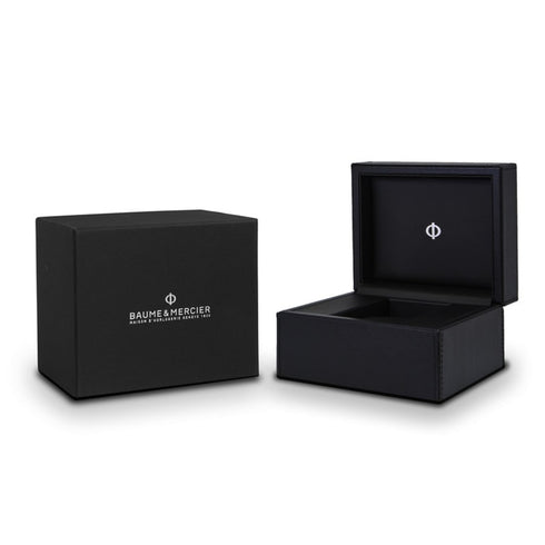 BAUME&MERCIERBaume & Mercier Hampton 10522 Men's Watch – 43mm, Silver Dial, Automatic, Leather StrapWATCHESEcecile