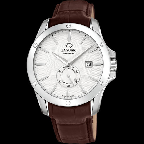 JAGUARJaguar J878/1 Men's Acamar Watch - Stainless Steel Case, Brown Leather StrapWATCHESEcecile