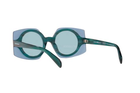 Emporio Armani EA4207 603180 Women's Sunglasses - Blue Frame, Light Blue Lenses, 46mm