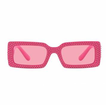 Dolce & Gabbana DG4447B 3262/84 53 Women's Rectangular Sunglasses - Fuchsia Frame, Pink Lenses