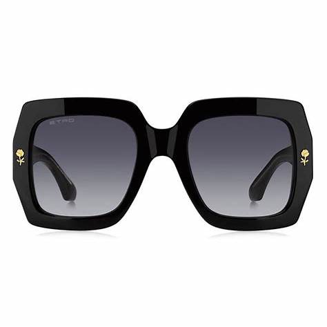Etro 0011/S 807-9O Women's Square Sunglasses - Black Frame, Gray Gradient Lenses